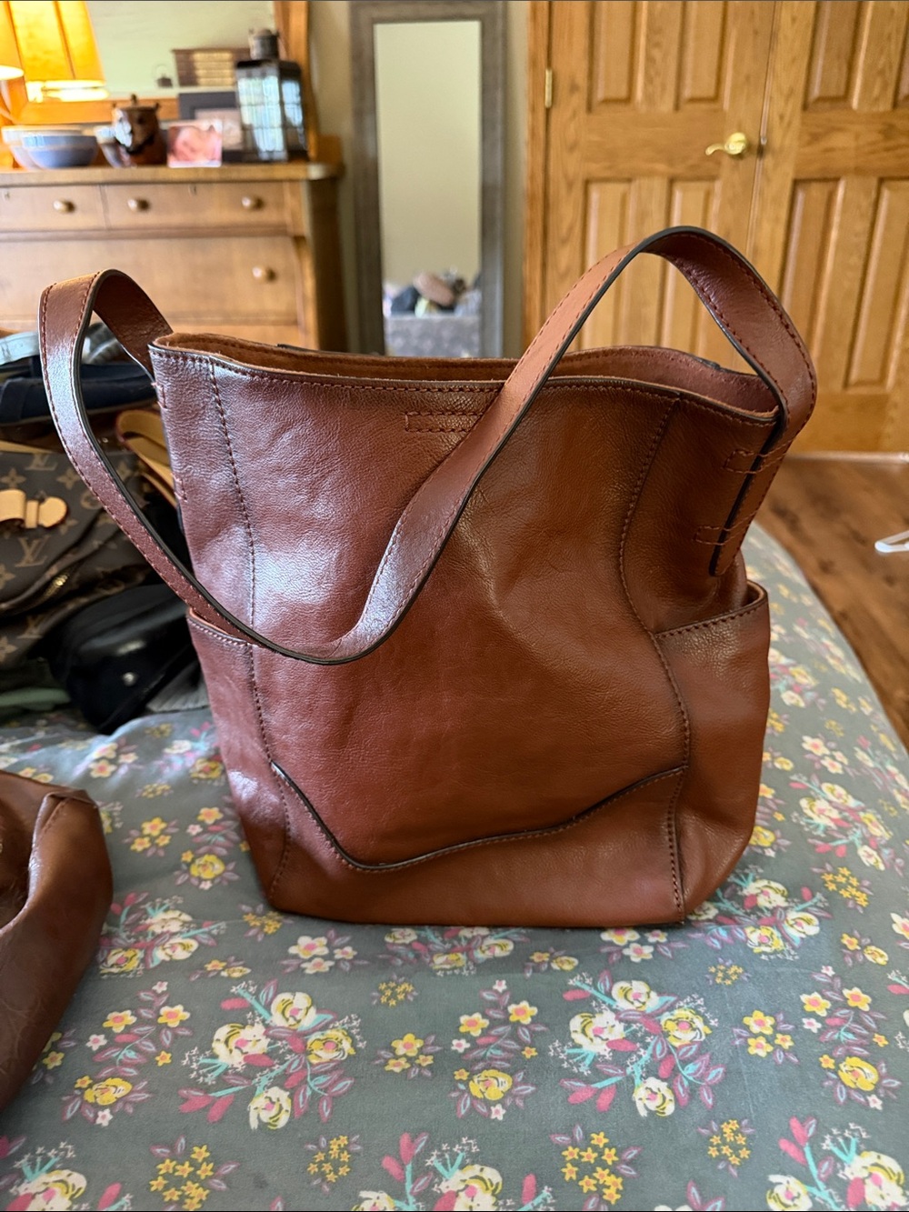 Frye Rich Brown Leather Shoulder Bag
